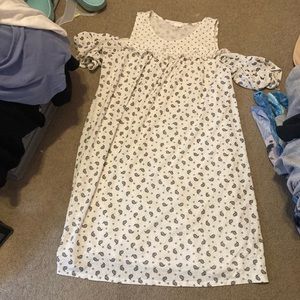 White Paisley Cold Shoulder Dress
